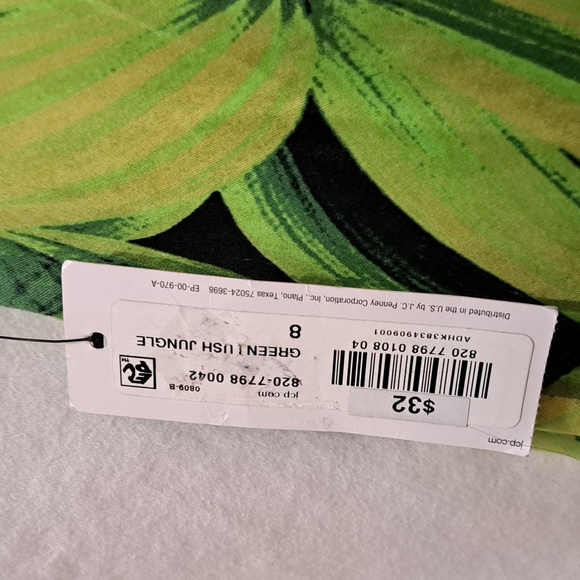 NWT Worthington Womens Skirt Blk, Green, Yellow Tropical Print Sz 8 - Picture 5 of 9